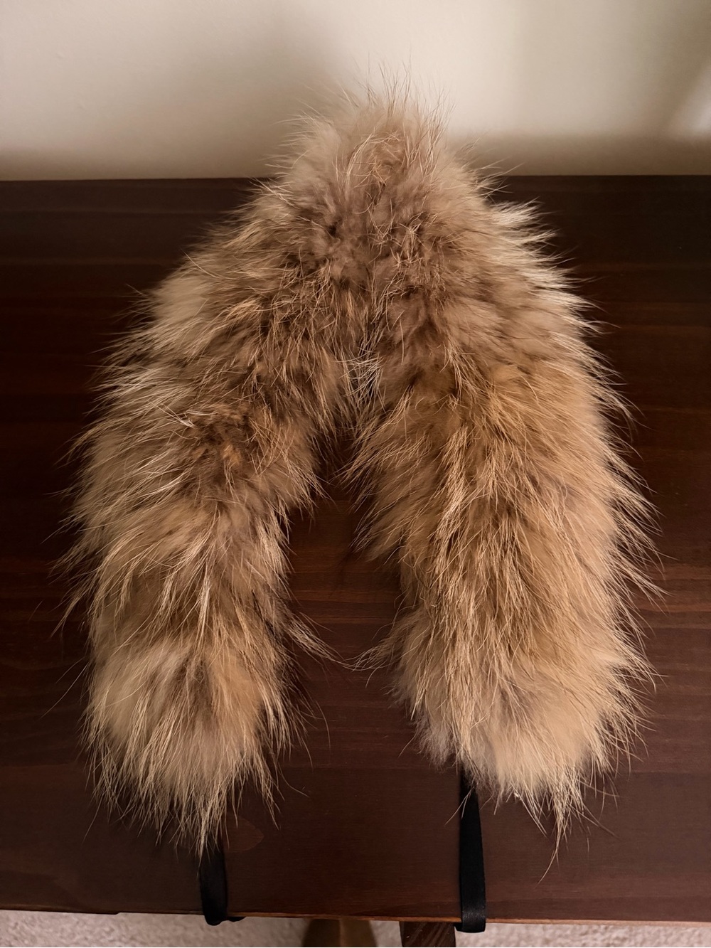 Real Raccoon Fur Collar / Detachable Scarf Wrap